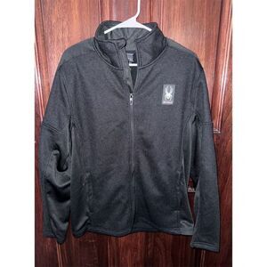 Spyder Men's Medium Full-Zip Black Jacket Casual‎ Mid-Length Softshell